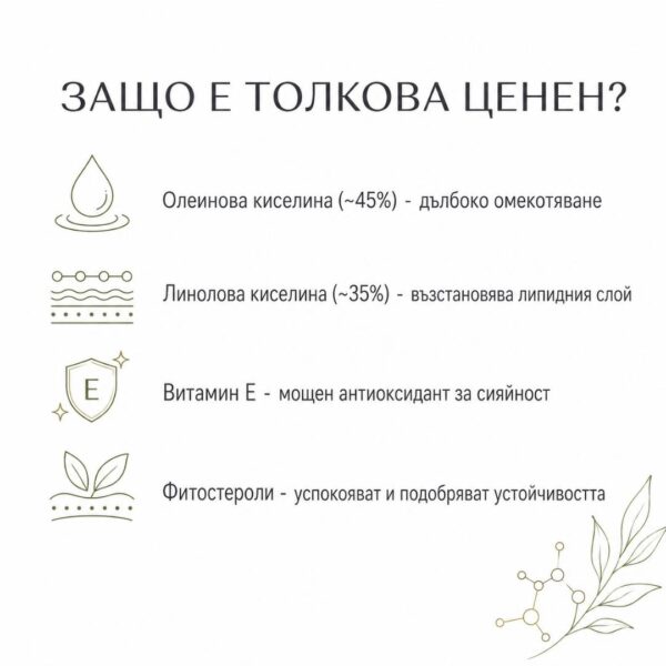 Активен състав на арганово масло Kalianto - мастни киселини и витамин Е