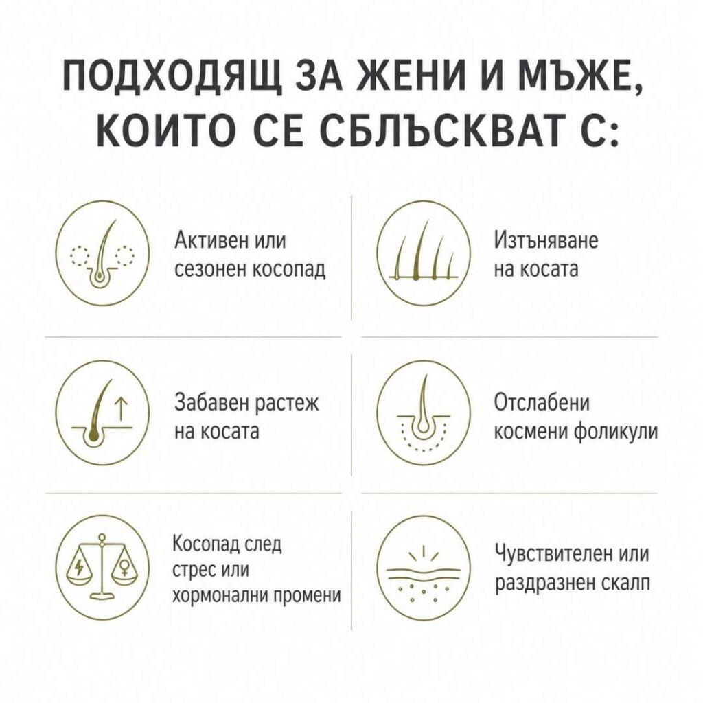 Серум против косопад и за растеж на косата Kalianto - подходящ при изтъняване и стрес, за мъже и жени