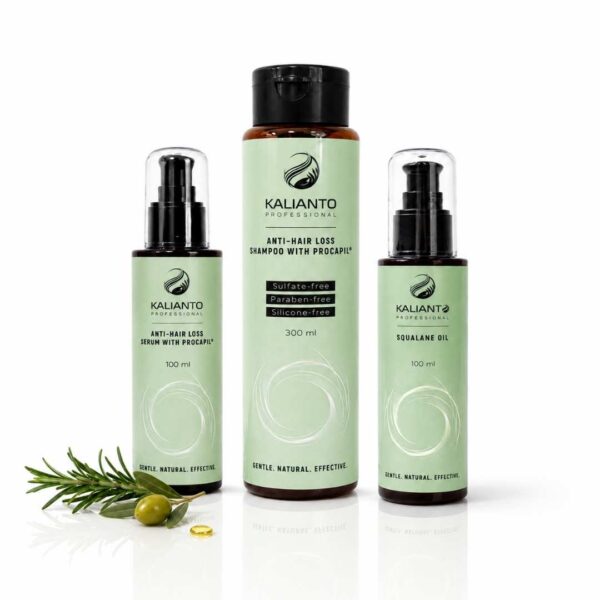 Hair Boost Ritual комплект против косопад Kalianto с шампоан, серум и сквалан