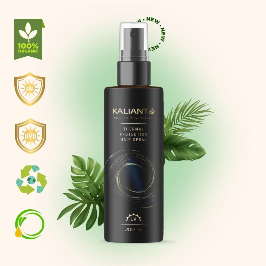 Професионална термозащита за коса със слънцезащита, натурална и професионална формула